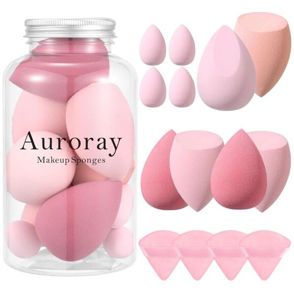 14 Pcs Makeup Sponge Set Beauty  Blender with 4 Pcs Powder Puff ‎ Mini Ma… - Picture 1 of 8